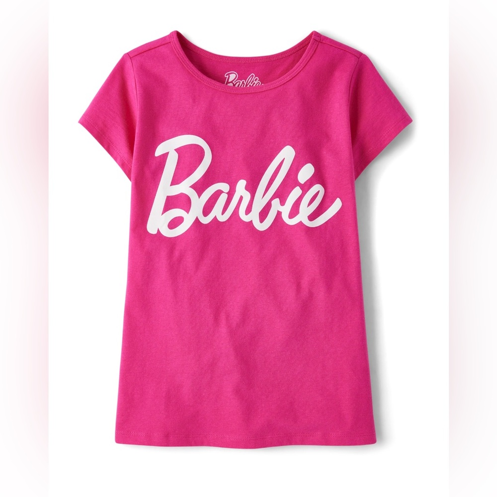 Girls Barbie Pink Short Sleeve Tee, Size Small (4)